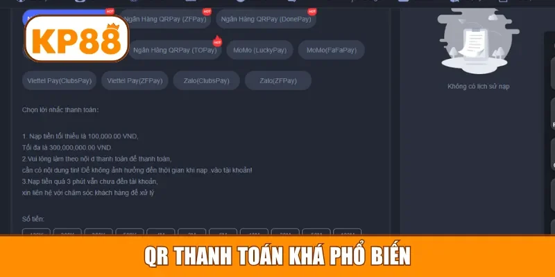 QR thanh toán khá phổ biến